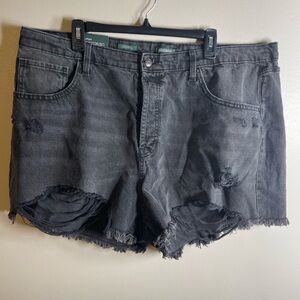 Wild Fable Distressed Black Denim Shorts sz 20 high rise